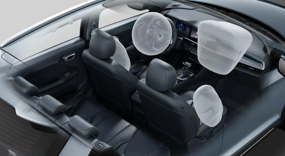 Esquema de los cuatro airbags del Tiggo 2 Pro